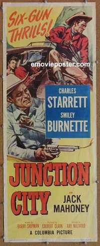 b335 JUNCTION CITY insert movie poster '52 Charles Starrett, Smiley