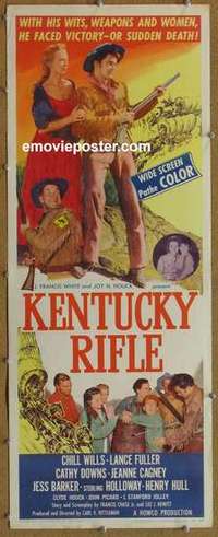 b338 KENTUCKY RIFLE insert movie poster '55 Chill Wills, Lance Fuller