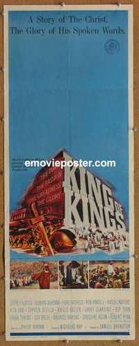 b344 KING OF KINGS style B insert movie poster '61 Nicholas Ray