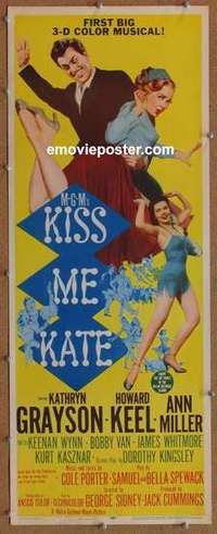 b346 KISS ME KATE insert movie poster '53 rare 3-D version, Grayson