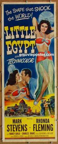 b371 LITTLE EGYPT insert movie poster '51 sexy Rhonda Fleming!