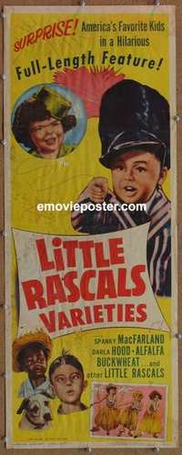 b372 LITTLE RASCALS VARIETIES insert movie poster '59 Spanky, Darla