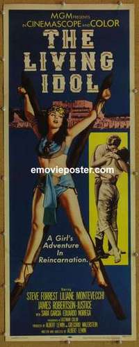 b373 LIVING IDOL insert movie poster '56 cool reincarnation!