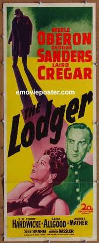 b374 LODGER insert movie poster '43 Laird Cregar as Jack the Ripper!