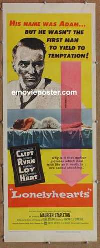 b376 LONELYHEARTS insert movie poster '59 Montgomery Clift, Ryan