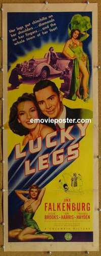 b379 LUCKY LEGS insert movie poster '42 Jinx Falkenburg, Leslie Brooks