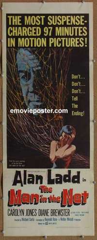 b388 MAN IN THE NET insert movie poster '59 Alan Ladd, Carolyn Jones