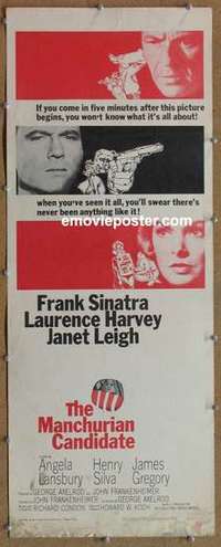 b389 MANCHURIAN CANDIDATE insert movie poster '62 Frank Sinatra