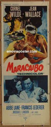 b391 MARACAIBO insert movie poster '58 Cornel Wilde, Jean Wallace