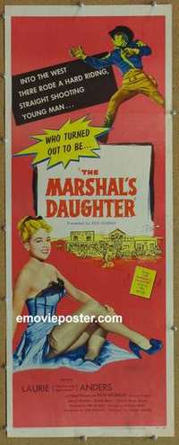 b394 MARSHAL'S DAUGHTER insert movie poster '53 Laurie Anders