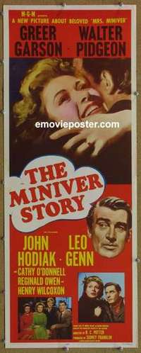 b400 MINIVER STORY insert movie poster '50 Greer Garson, Pidgeon