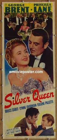 b556 SILVER QUEEN insert movie poster '42 Priscilla Lane, Brent