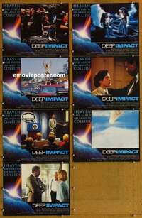 j063 DEEP IMPACT 7 English movie lobby cards '98 Robert Duvall, Leoni