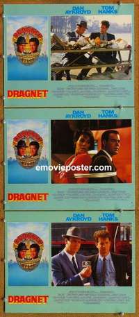 h432 DRAGNET 3 English movie lobby cards '87 Dan Aykroyd, Tom Hanks