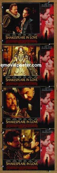 h692 SHAKESPEARE IN LOVE 4 English movie lobby cards '98 Paltrow