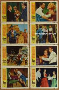 j229 4 FOR TEXAS 8 movie lobby cards '64 Frank Sinatra, Dean Martin