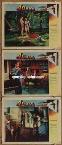 h391 4D MAN 3 movie lobby cards '59 Robert Lansing, Lee Meriwether