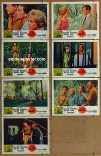 j023 7th DAWN 7 movie lobby cards '64 William Holden, Susannah York