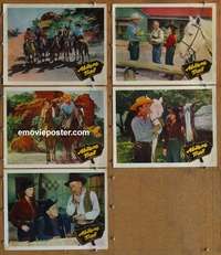 h741 ABILENE TRAIL 5 movie lobby cards '51 Whip Wilson, Andy Clyde