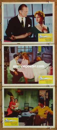 h397 AND GOD CREATED WOMAN 3 movie lobby cards '57 Brigitte Bardot