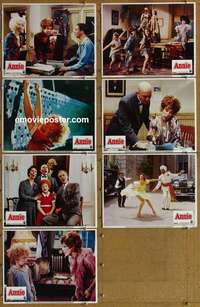 j029 ANNIE 7 movie lobby cards '82 Finney, Aileen Quinn, Burnett