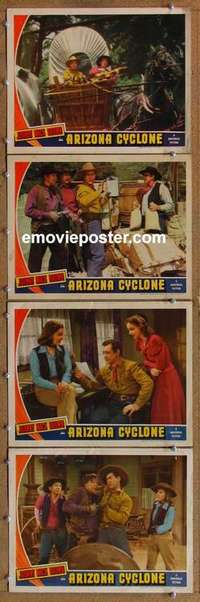 h578 ARIZONA CYCLONE 4 movie lobby cards '41 Johnny Mack Brown