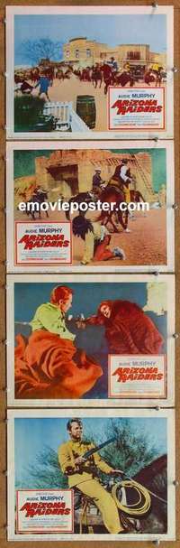 h580 ARIZONA RAIDERS 4 movie lobby cards '65 Audie Murphy