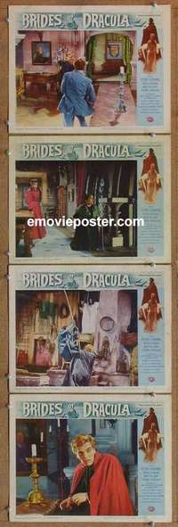 h600 BRIDES OF DRACULA 4 movie lobby cards '60 Hammer, Cushing