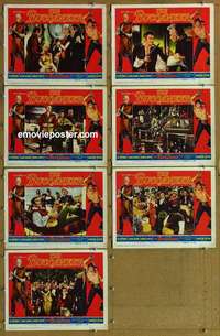 j050 BUCCANEER 7 movie lobby cards '58 Brynner, Heston, Bloom, Boyer