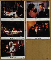 h758 BUGSY 5 movie lobby cards '91 Warren Beatty, Harvey Keitel