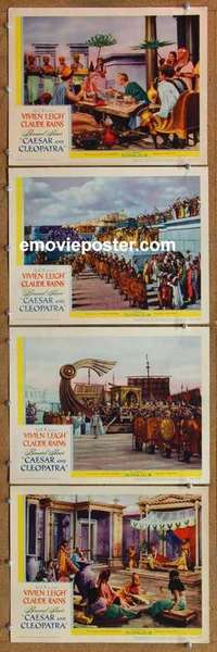 h603 CAESAR & CLEOPATRA 4 movie lobby cards '46 Vivien Leigh