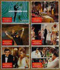 h887 CASINO ROYALE 6 movie lobby cards '67 James Bond spy spoof!