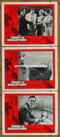 h418 COAST OF SKELETONS 3 movie lobby cards '65 Edgar Wallace, Africa!