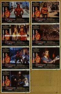 j060 CONAN THE DESTROYER 7 movie lobby cards '84 Arnold Schwarzenegger