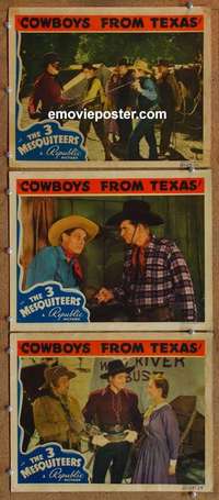 h419 COWBOYS FROM TEXAS 3 movie lobby cards '39 The Three Mesquiteers!