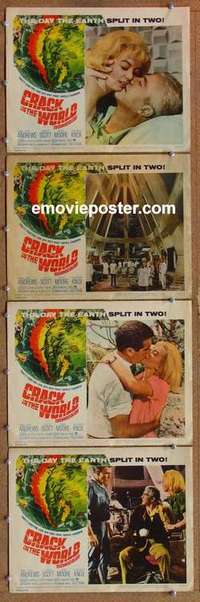 h611 CRACK IN THE WORLD 4 movie lobby cards '65 Dana Andrews