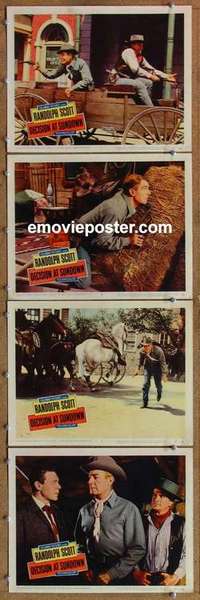 h613 DECISION AT SUNDOWN 4 movie lobby cards '57 Randolph Scott