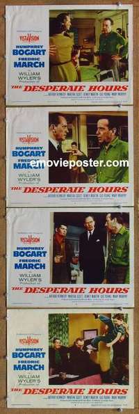 h614 DESPERATE HOURS 4 movie lobby cards '55 Humphrey Bogart, March