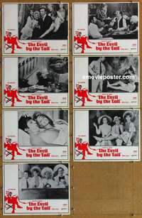 j064 DEVIL BY THE TAIL 7 movie lobby cards '69 Yves Montand, Schell