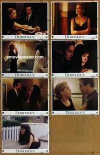 j065 DIABOLIQUE 7 movie lobby cards '96 Sharon Stone, Adjani