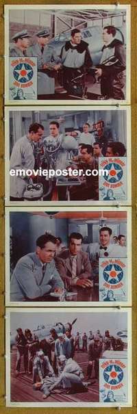 h615 DIVE BOMBER 4 movie lobby cards R56 Errol Flynn, MacMurray