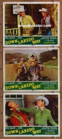 h430 DOWN LAREDO WAY 3 movie lobby cards '53 Rex Allen & Koko!