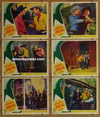 h901 DOWN RIO GRANDE WAY 6 movie lobby cards '42 Charles Starrett