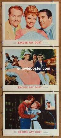 h436 EXCUSE MY DUST 3 movie lobby cards R62 Red Skelton, Macdonald Carey