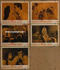 h783 GIANT 5 movie lobby cards R63 James Dean, Liz Taylor, Rock Hudson