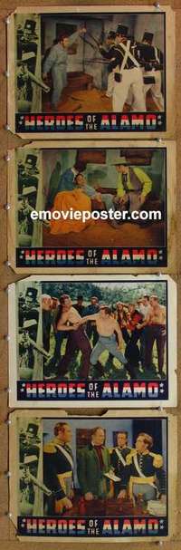 h632 HEROES OF THE ALAMO 4 movie lobby cards '37 Lane Chandler