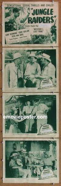 h642 JUNGLE RAIDERS 4 Chap 1 movie lobby cards '45 Kane Richmond