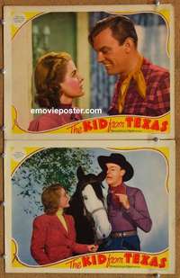 h178 KID FROM TEXAS 2 movie lobby cards '39 Dennis O'Keefe, Flo Rice