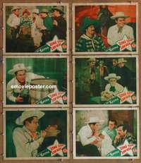 h945 LONE STAR LAW MEN 6 movie lobby cards '41 fighting Tom Keene!