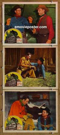 h484 LONE TEXAS RANGER 3 movie lobby cards '45 Elliott as Red Ryder!